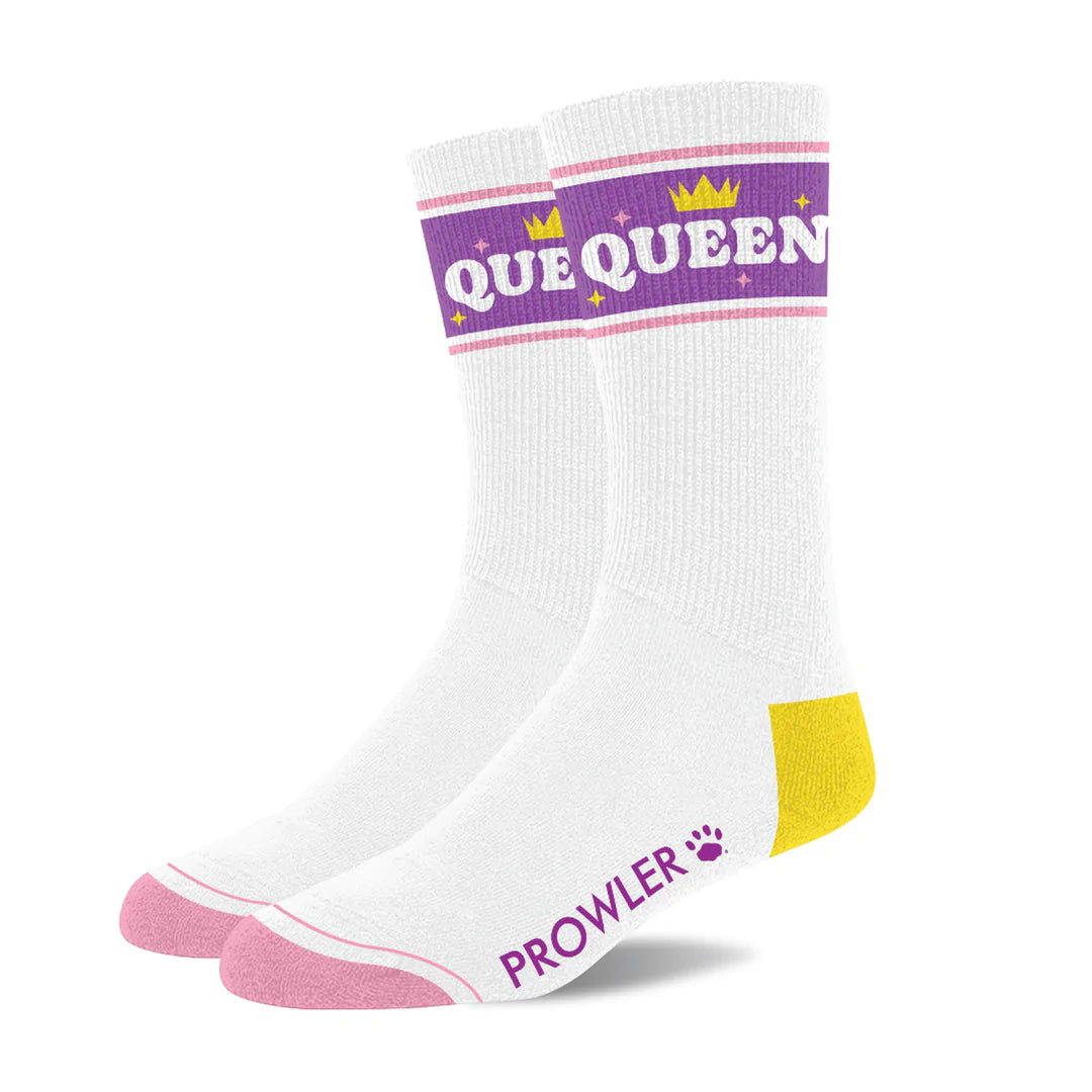 QUEEN SOCKS - WHITE/PURPLE