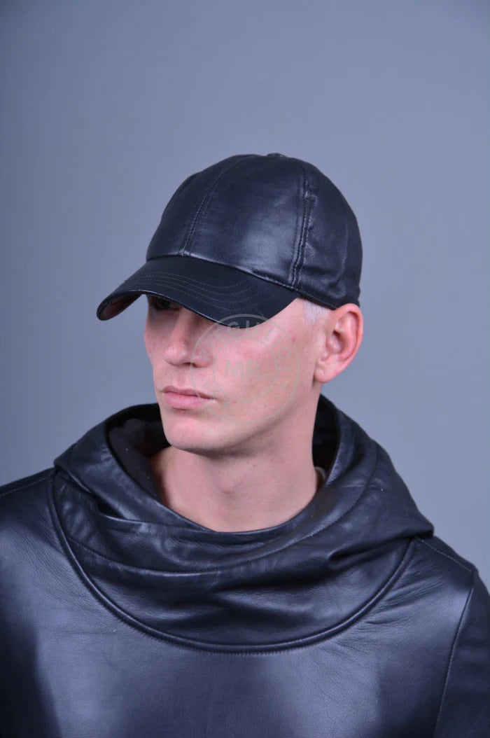 BLACK LEATHER CAP