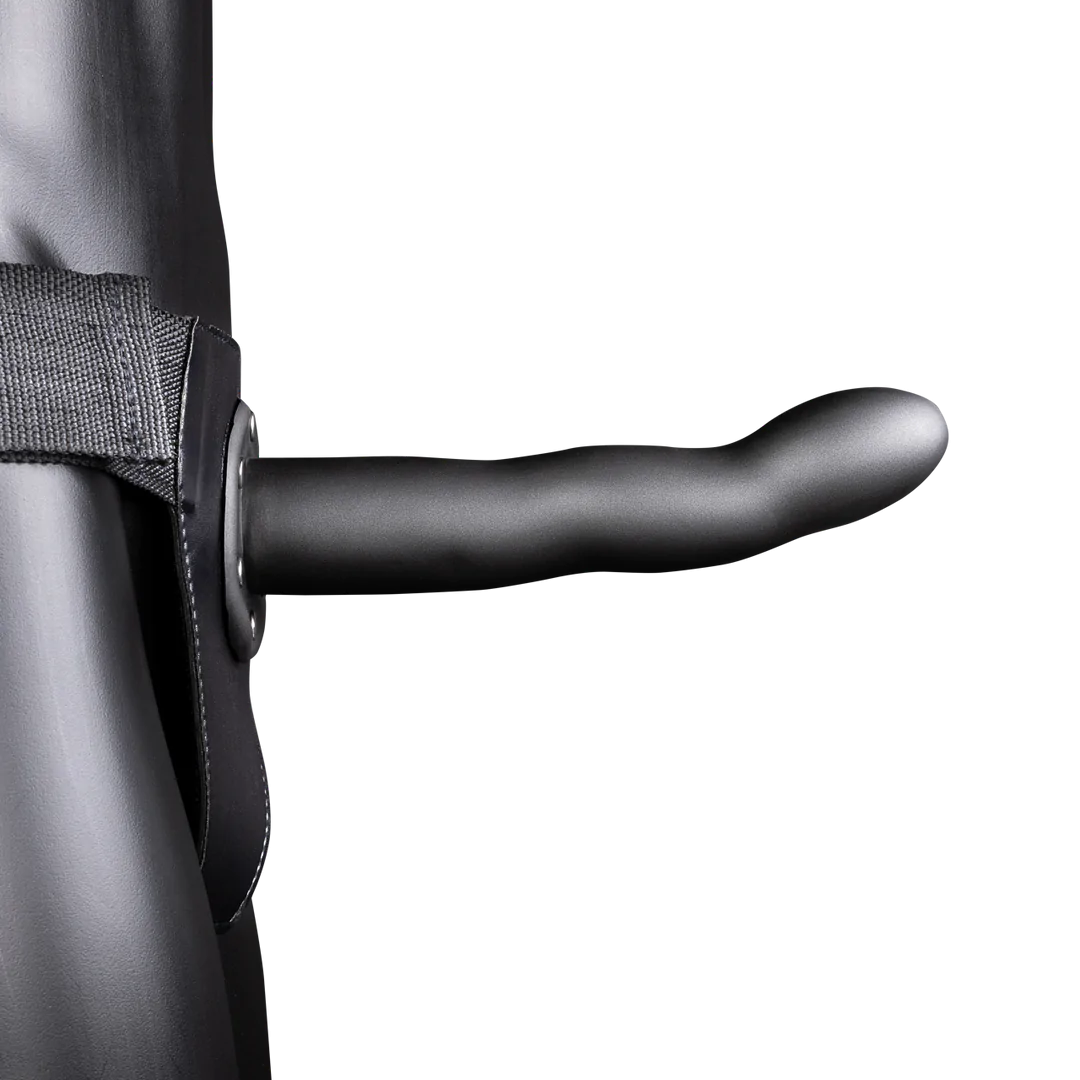 CURVED HOLLOW STRAP-ON - 8" / 20 CM - GUNMETAL