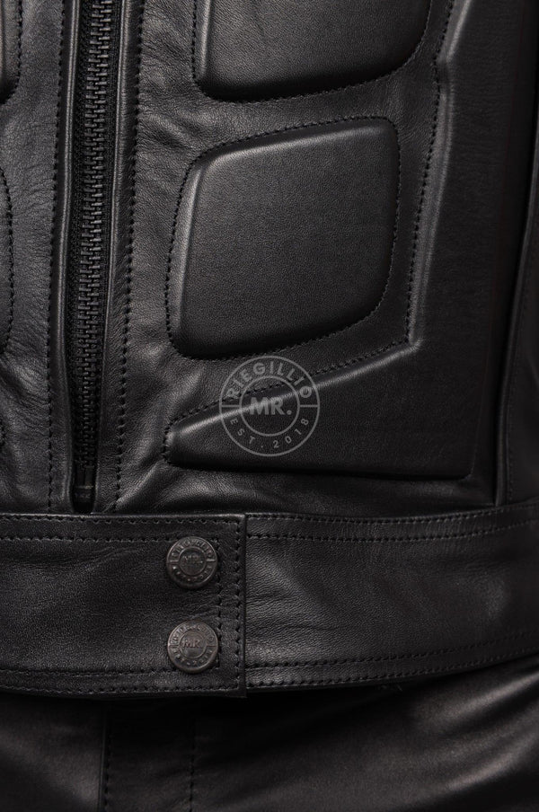 BLACK LEATHER BULLET VEST