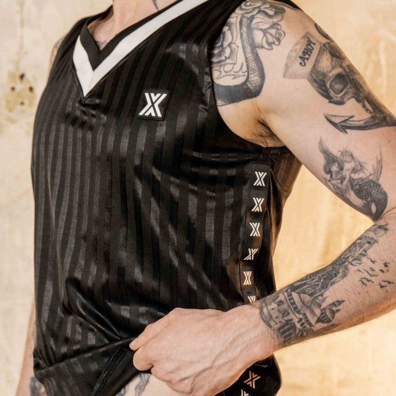 ASSBALL VEST - SILKY - BLACK/WHITE
