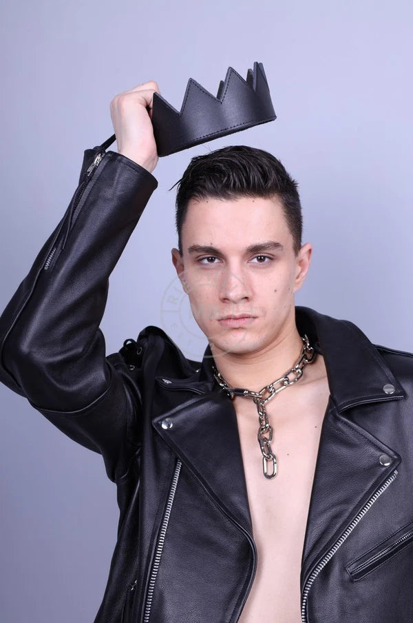 LEATHER CROWN  BLACK