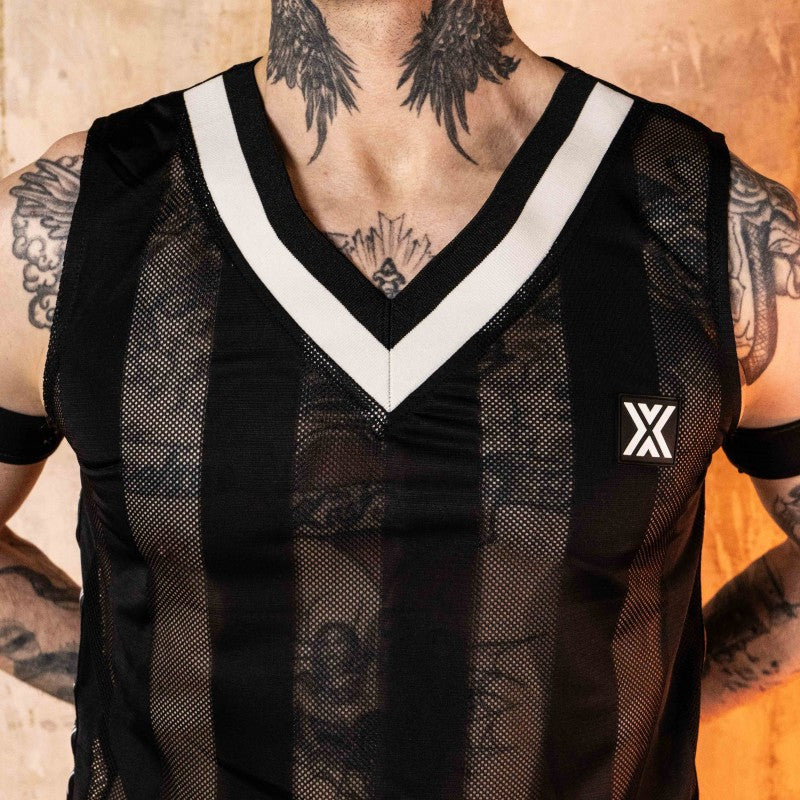 ASSBALL VEST - C-THRU- BLACK/WHITE