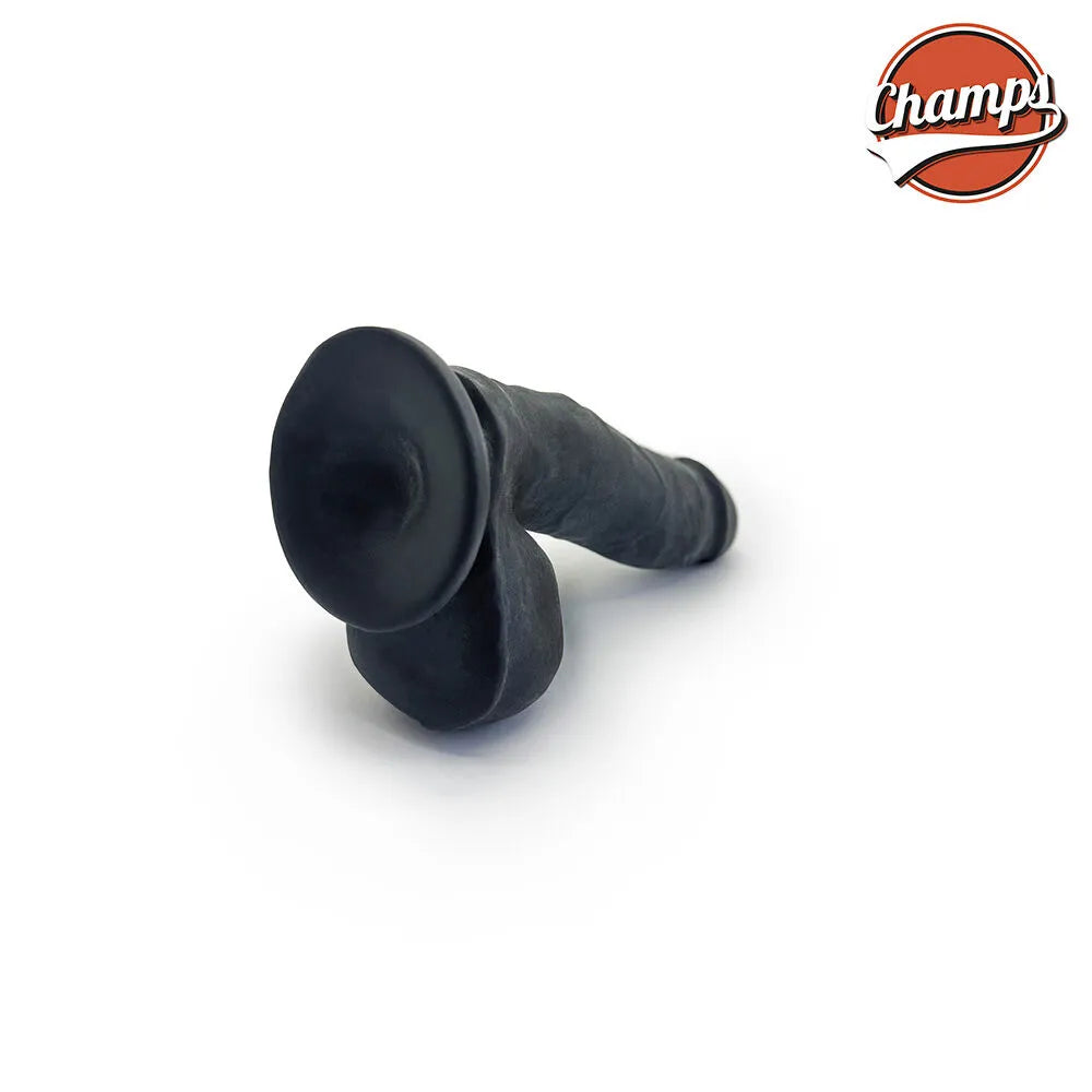 CHAMPS BLACK - TEDDY DUAL DENSITY DILDO 6.25 INCH / 16 CM