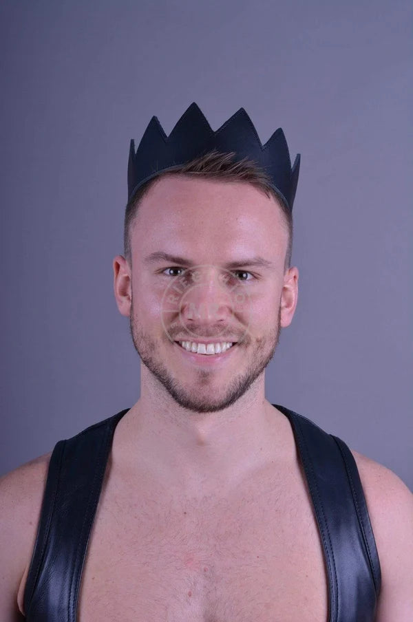 LEATHER CROWN  BLACK