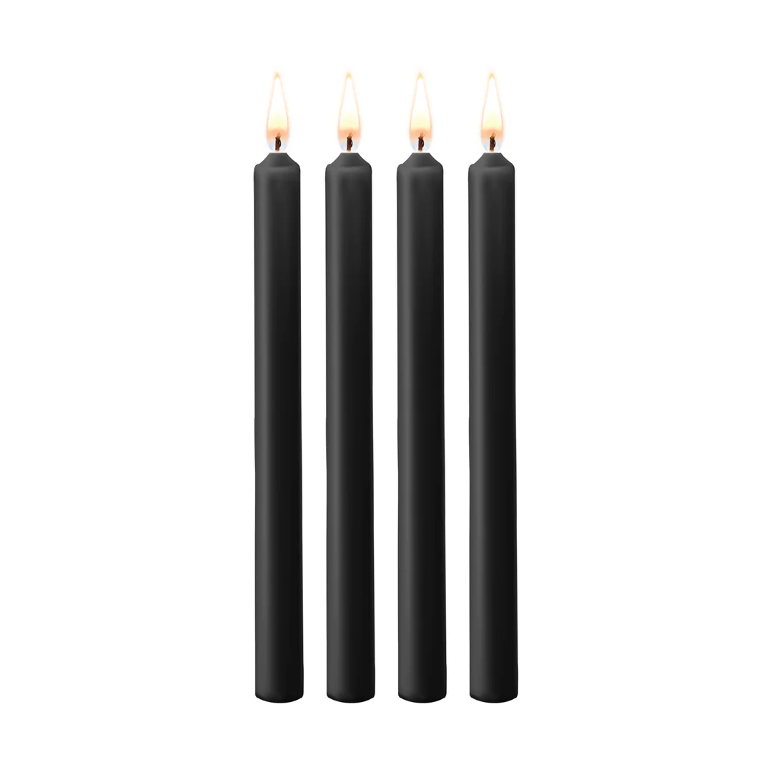 TEASING WAX CANDLES - 4 PIECES - LARGE - BLACK