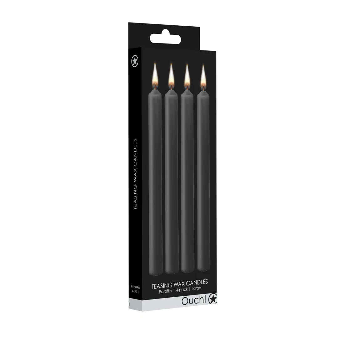 TEASING WAX CANDLES - 4 PIECES - LARGE - BLACK