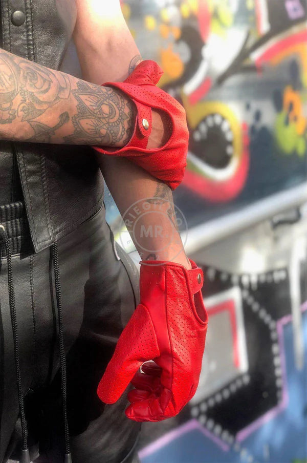 LEATHER GLOVES RED