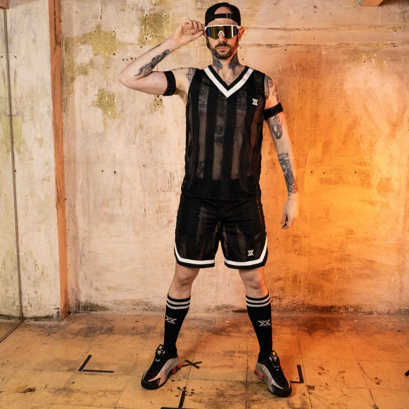 ASSBALL VEST - C-THRU- BLACK/WHITE