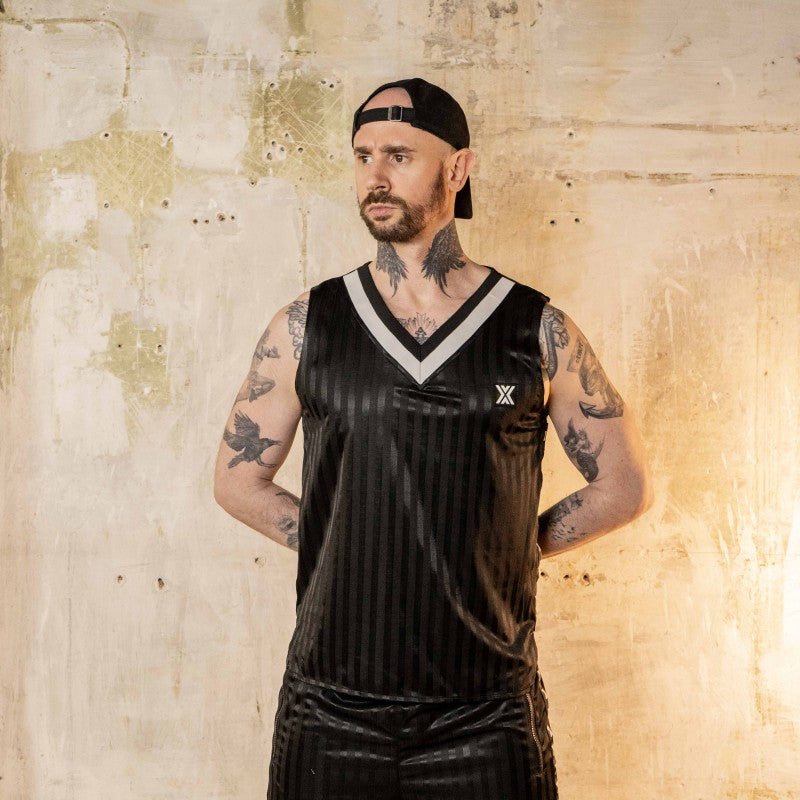 ASSBALL VEST - SILKY - BLACK/WHITE