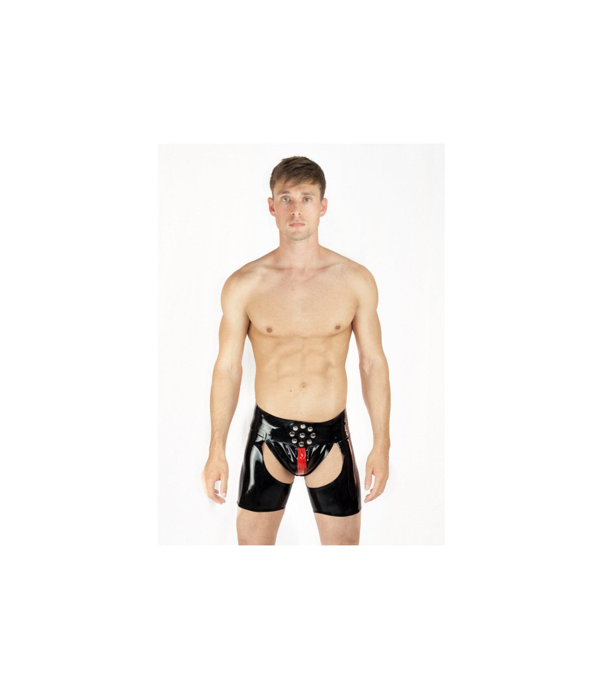 RUBBER CHAP SHORT BLACK RED