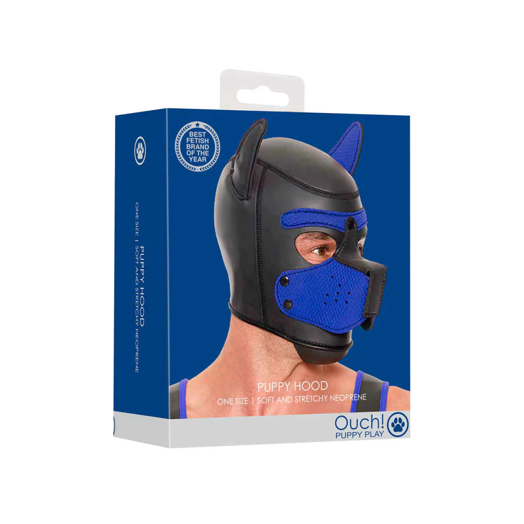 OUCH PUPPY PLAY - NEOPRENE PUPPY HOOD - BLUE