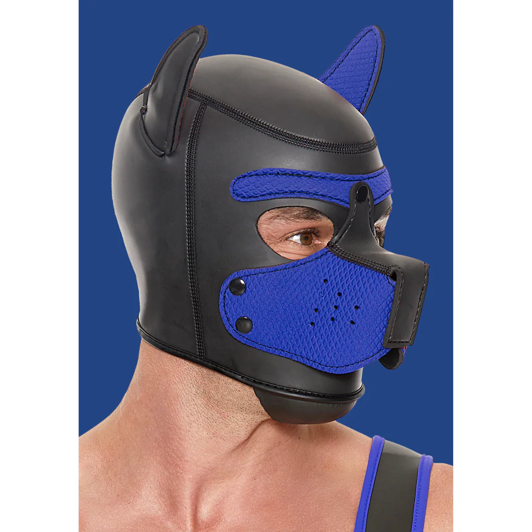 OUCH PUPPY PLAY - NEOPRENE PUPPY HOOD - BLUE