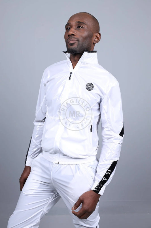 SHINY NYLON 24 TRACKSUIT JACKET - WHITE