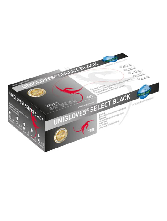 UNIGLOVES SELECT BLACK LATEX SURGICAL GLOVES 100 PCS