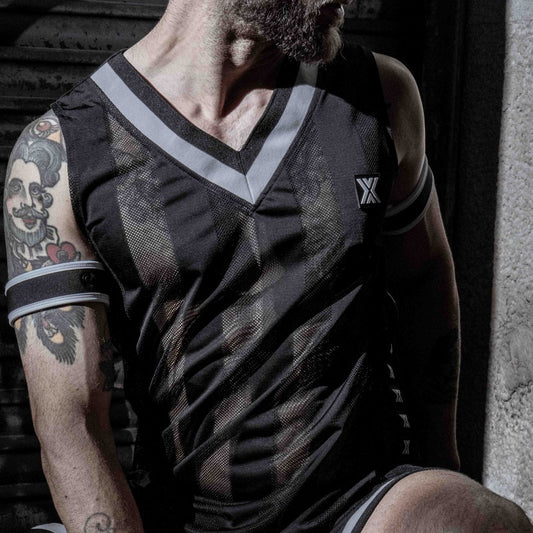 ASSBALL VEST - C-THRU- BLACK/WHITE