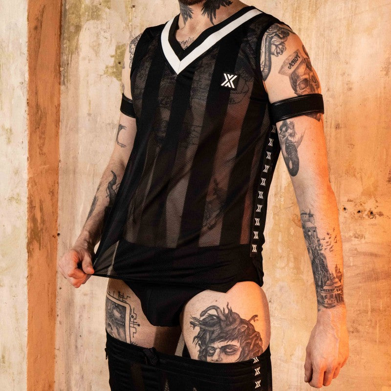 ASSBALL VEST - C-THRU- BLACK/WHITE