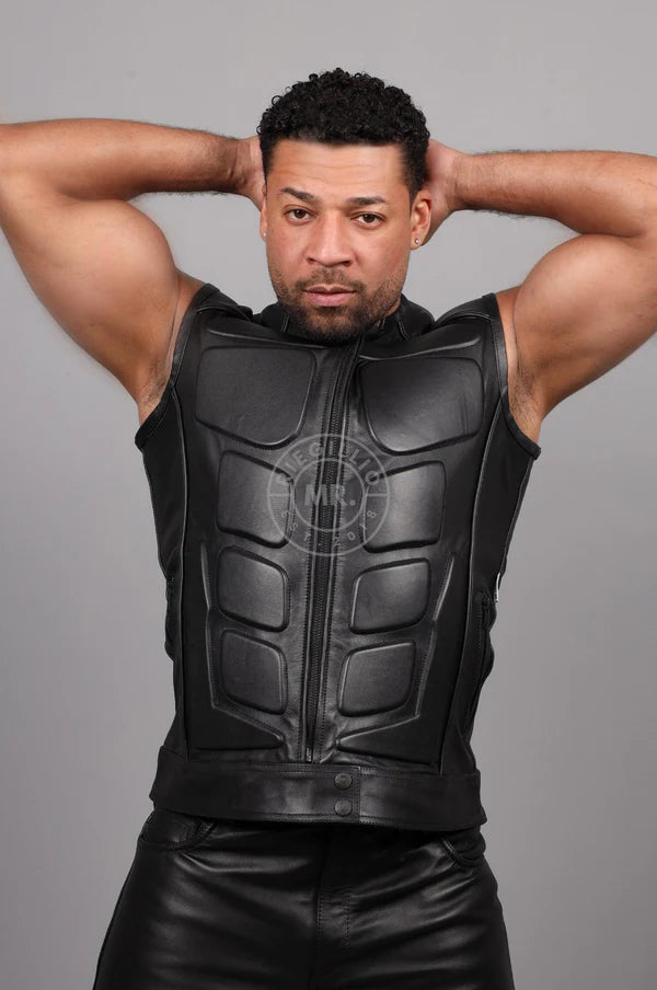 BLACK LEATHER BULLET VEST
