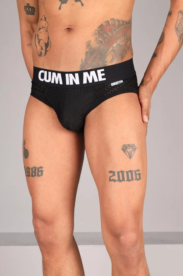 SNKRFTSH MESH JOCK CUM IN ME - BLACK