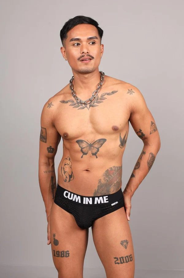 SNKRFTSH MESH JOCK CUM IN ME - BLACK