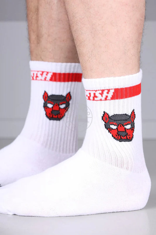 SNKRFTSH PUPPY SOCKS - RED