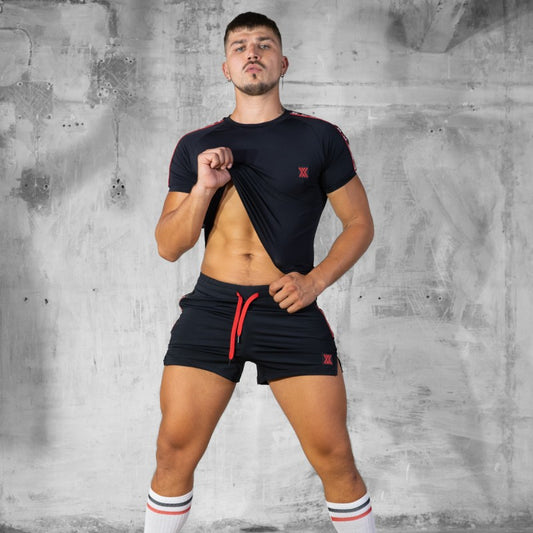 FIT & HORNY SHORT -  BLACK/RED