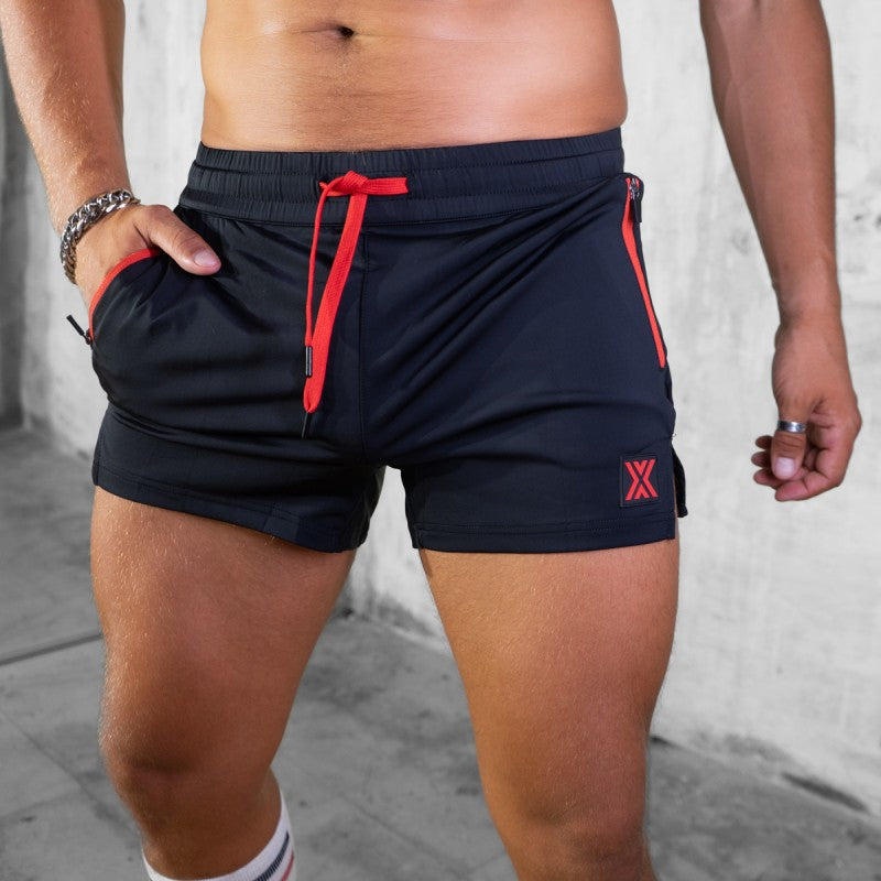 FIT & HORNY SHORT -  BLACK/RED
