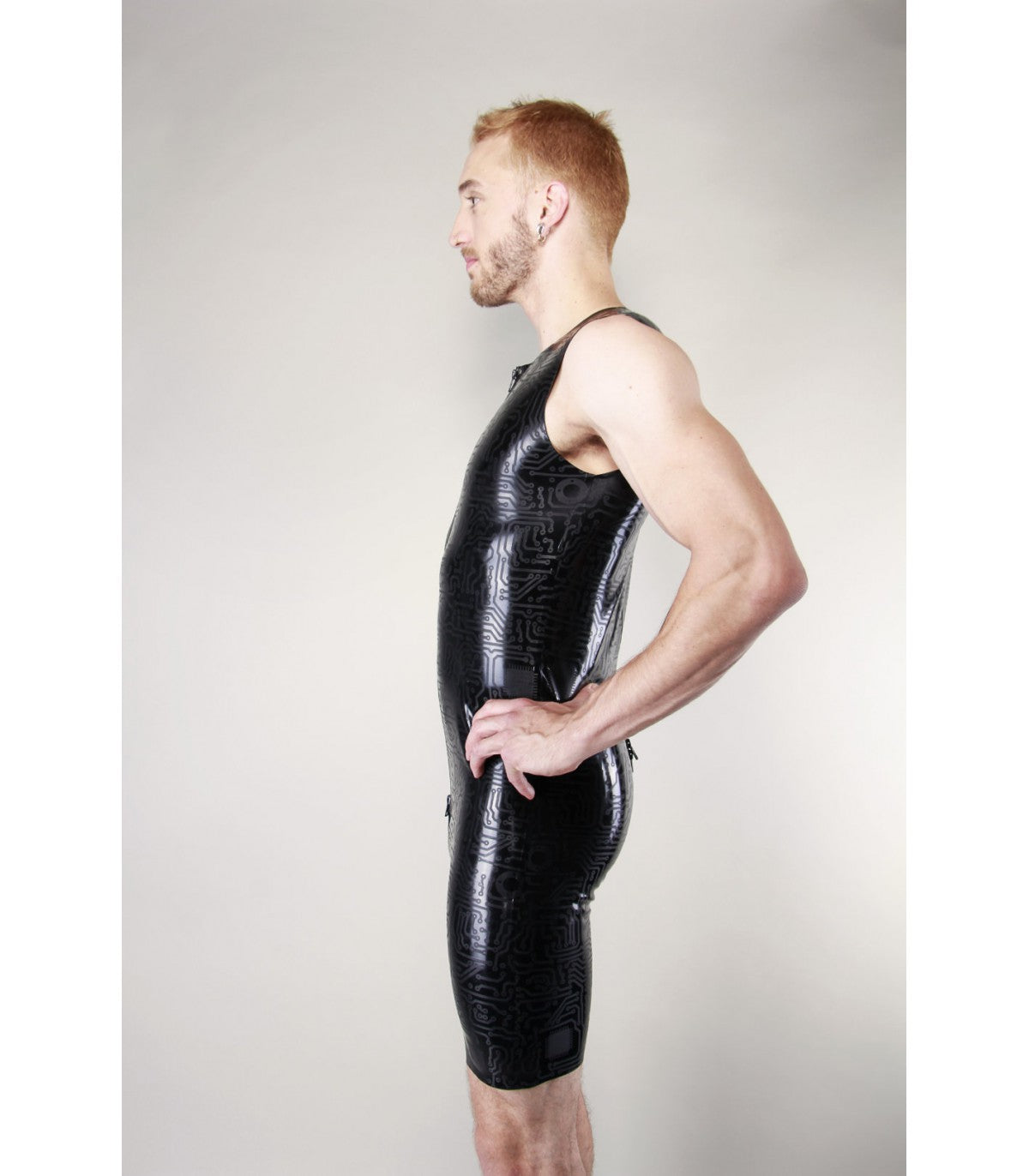 TEXTURED SURF SUIT BLACK