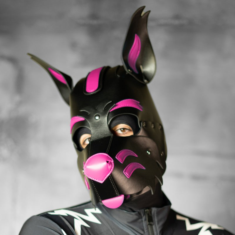X2 PUP HOOD - BLACK/PINK